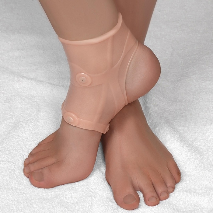 Силиконовый бандаж на голеностоп, с магнитами, 12,5 &times; 7 см, цвет бежевый