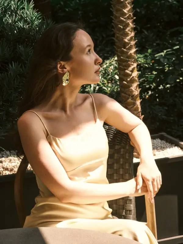 Серьги пластик &laquo;Зерно&raquo; кофейное, цвет золото