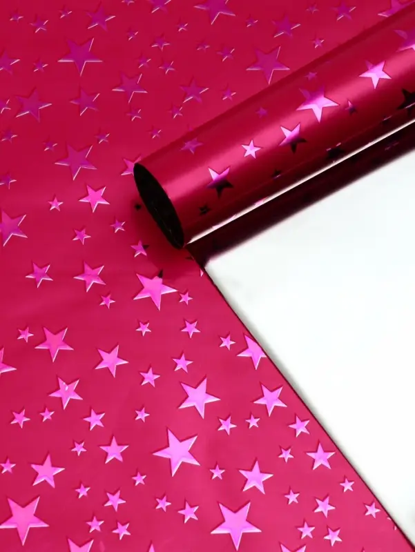 Пленка голография &laquo;Звёзды&raquo; розовый 70&times;100 см