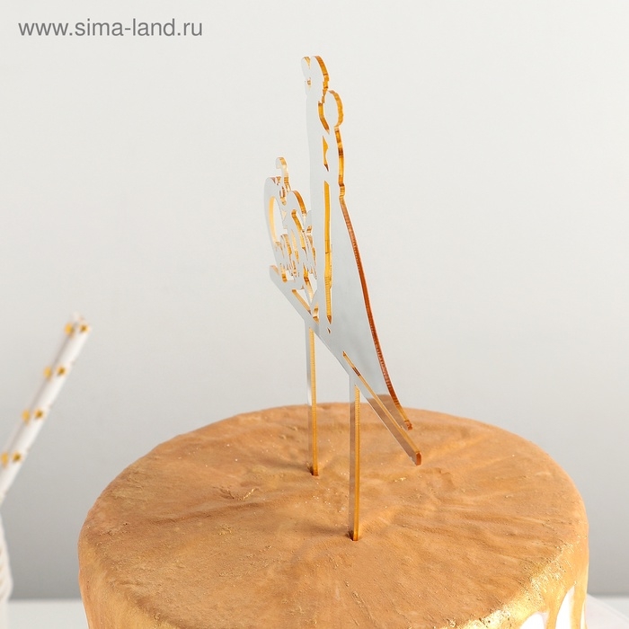 Топпер для торта, 15&times;15 см, цвет золото