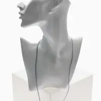 Шнурок гайтан 60 см d=2 мм, цвет серебряный, винтовой замок серебро