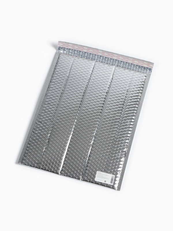 Пакет упаковочный пупырчатый, с  клапаном и клеевым слоем,32х40+4 см,п/э, 3 слоя, металлизир