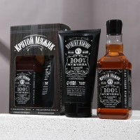 Подарочный набор мужской &laquo;Крутой мужик&raquo;: гель для душа во флаконе виски, аромат сандал и бергамот, 250 мл; успокаивающий гель для бритья 110 мл