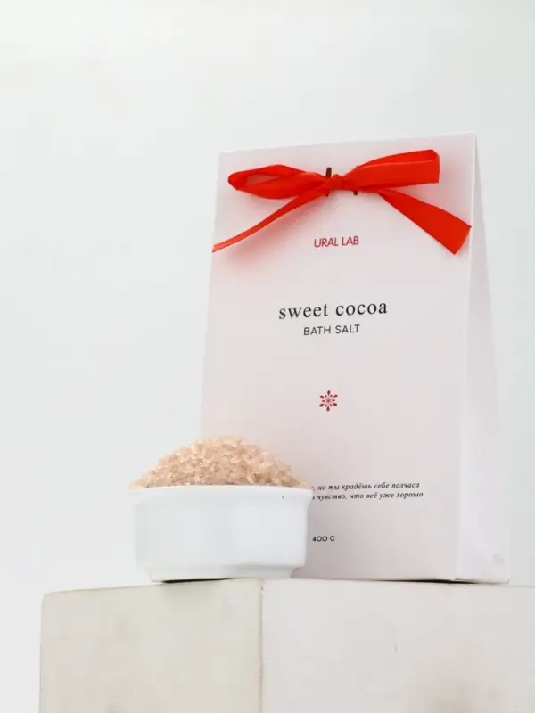 Соль для ванны в коробке, аромат сладкого какао, 400 г, URAL LAB