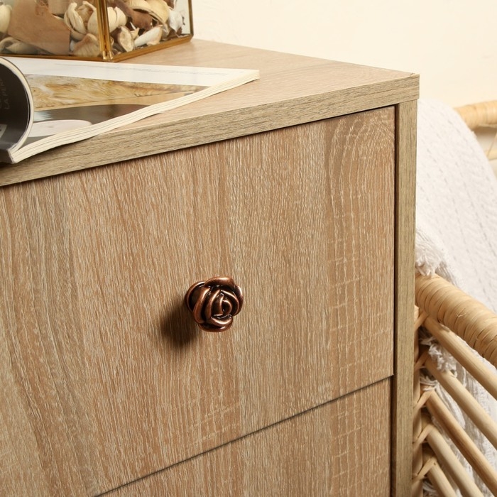 Ручка-кнопка CAPPIO Rose 01, цвет медь, 8 шт.