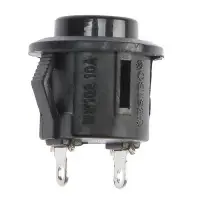 Кнопочный выключатель, без подсветки, без фиксации, черный