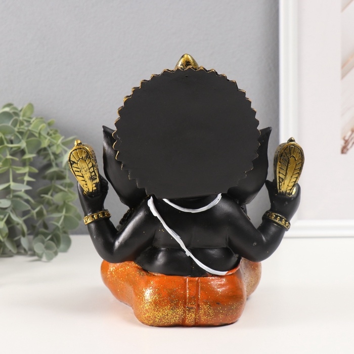 Сувенир полистоун Сувенир полистоун "Ганеша чёрный, в оранжевых шароварах" 12х17,5х21 см