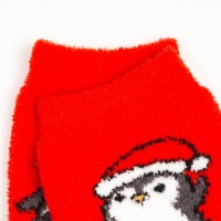 Носки женские махровые &laquo;Пингвинята&raquo;, цвет красный, размер 36-40