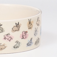 Миска керамическая "Кролик" 300мл, 11,5 х 4,5 см, бежевая
