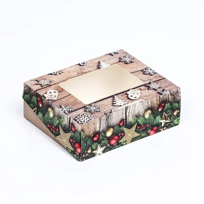 Коробка подарочная новогодняя складная &laquo;Праздник&raquo;, 10&times;8&times;3.5 см