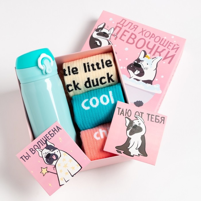 Подарочный набор термос и носки 3 пары KAFTAN Dogs, р. 33-35 (20-22 см) Подарочный набор термос и носки 3 пары KAFTAN Dogs, р. 33-35 (20-22 см)