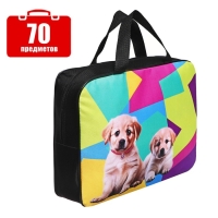 Набор первоклассника в папке Calligrata &laquo;Собачки&raquo;, 70 предметов, с пособиями (20 карточек)