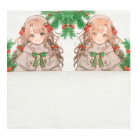 Салфетки новогодние бумажные &laquo;С Новым годом: аниме&raquo;, однослойные, 24х24 см, 20 шт.