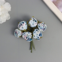 Декор для творчества "Пионы" бело-голубой (1 набор=1 букет) в букете 6 шт 2,5х10,5 см Декор для творчества "Пионы" бело-голубой (1 набор=1 букет) в букете 6 шт 2,5х10,5 см