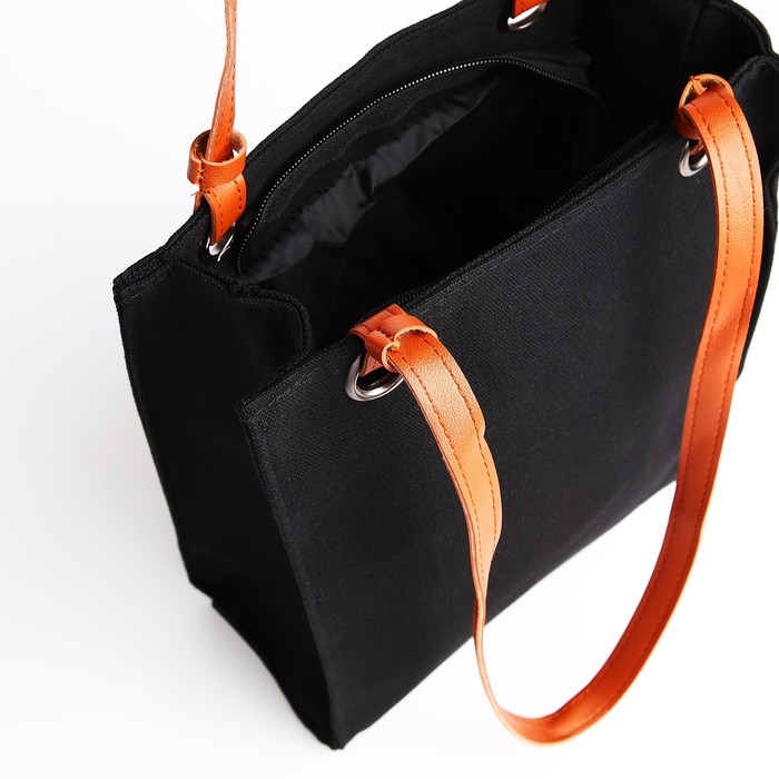 Сумка женская тоут на молнии, цвет чёрный Сумка женская тоут на молнии, цвет чёрный