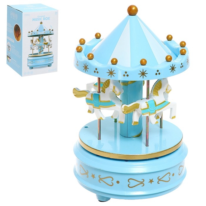 Заводная музыкальная игрушка «Карусель», цвета МИКС Заводная музыкальная игрушка «Карусель», цвета МИКС