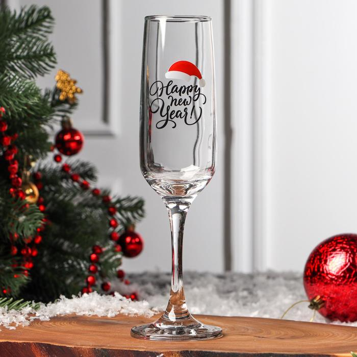 Бокал для шампанского &laquo;Хэппи Нью&raquo;, 200 мл, деколь