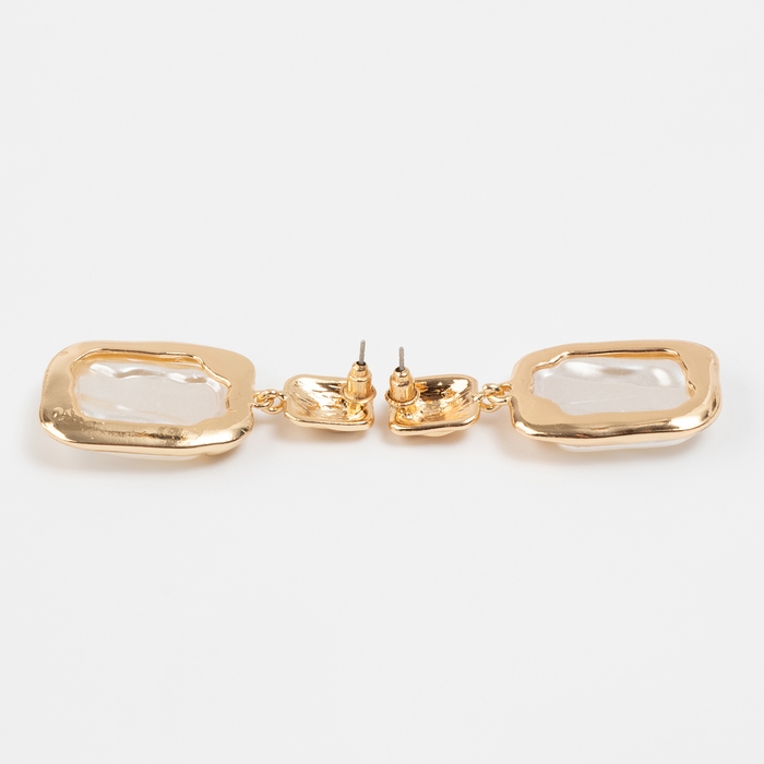 Серьги с жемчугом &laquo;Бусина&raquo; пленительность, цвет золото