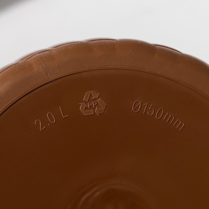 Горшок для цветов с поддоном &laquo;Ротанг&raquo;, 2 л, цвет тёмно-коричневый