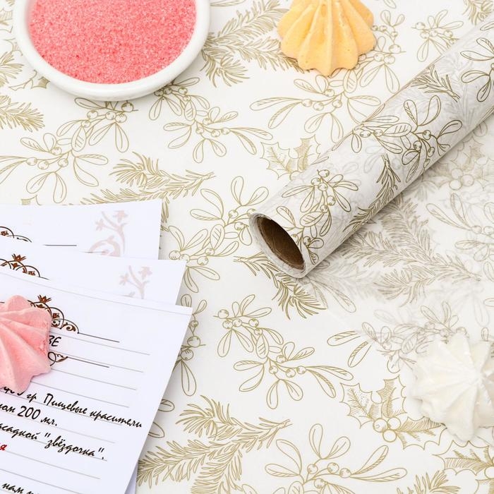 Бумага силиконизированная &laquo;Веточки и ягодки&raquo;, для выпечки, 0,38 х 5 м