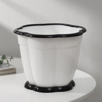 Горшок для цветов с поддоном &laquo;Восторг&raquo;, 1.5 л, пластиковый, белый