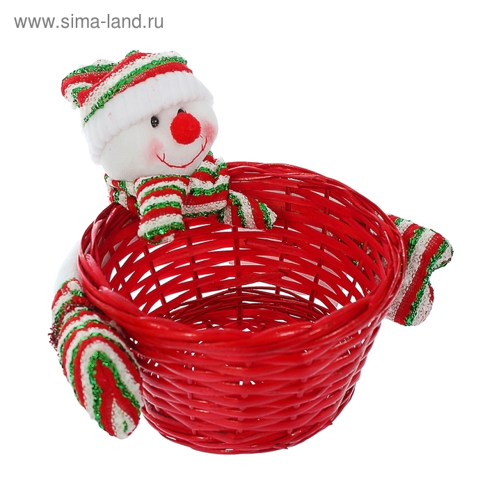 Конфетница &laquo;Снеговичок&raquo;, полосатая шапочка, вместимость 500 г