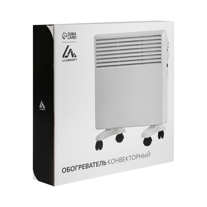 Обогреватель конвекторный Luazon LКO-02, напольный, 1000 Вт, 18 м&sup2;, 2 режима, белый