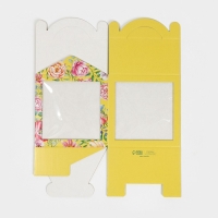 Коробка кондитерская с окном, сундук, упаковка, &laquo;Акварельные цветы&raquo; 20 х 20 х 20 см