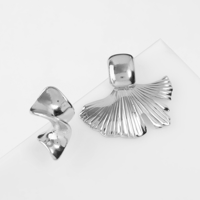 Серьги металл &laquo;Абстракция&raquo; хвост, цвет серебро