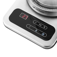 Чайник электрический Kitfort КТ-657, стекло, 1.7 л, 2200 Вт, регулировка t&deg;, серебристый