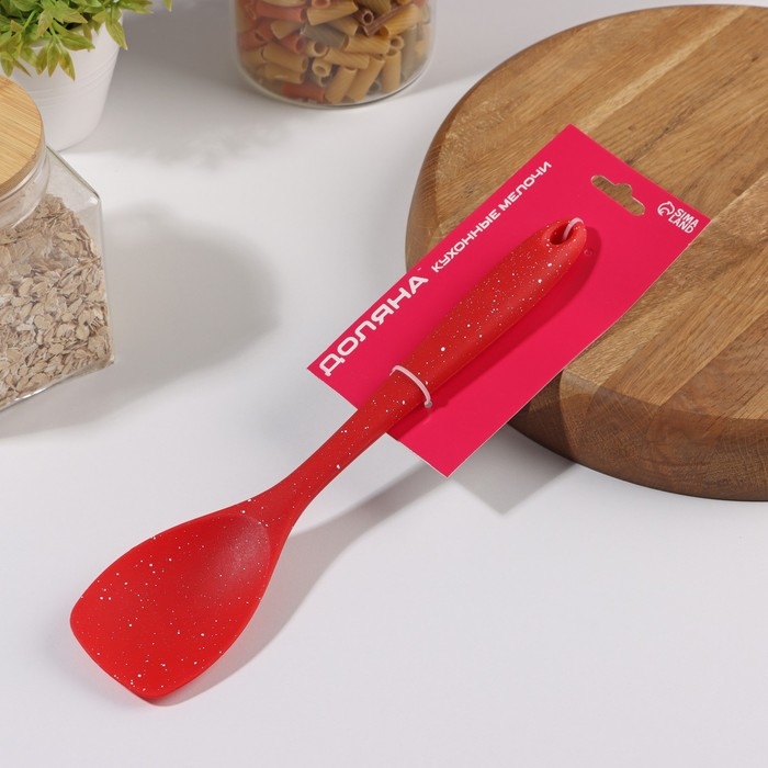 Лопатка Доляна &laquo;Гранат&raquo;, силикон, 28 см, цвет красный