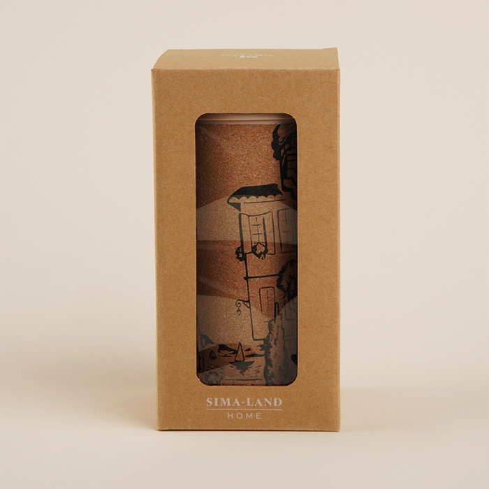 Стакан для кофе с крышкой SL Home &laquo;Севилья&raquo;, пробковый, 450 мл, 9,5&times;9,5&times;18,5 см, цвет бежевый