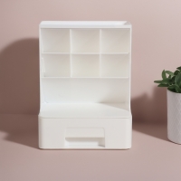 Органайзер для хранения, 6 секции, 1 ящик, 24 &times; 14 &times; 18 см, цвет белый