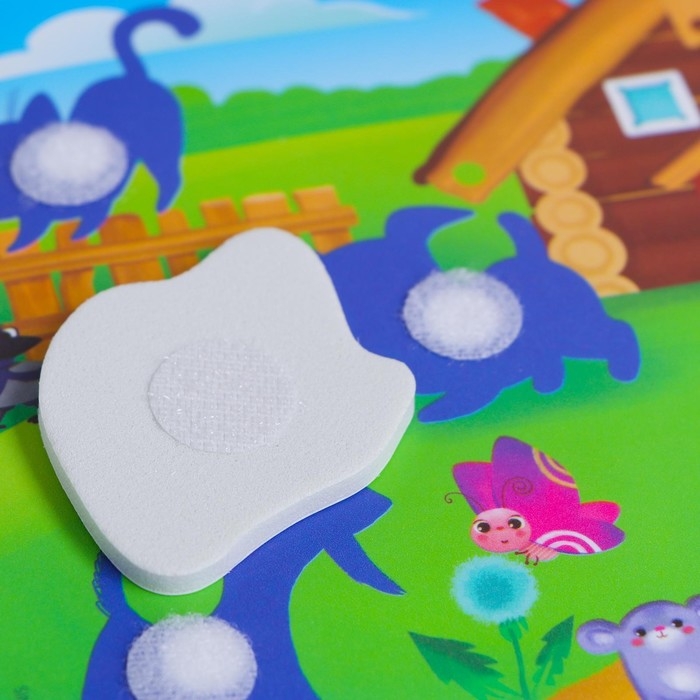 Игра на липучках «Где чья тень?» с мягкими деталями Игра на липучках «Где чья тень?» с мягкими деталями