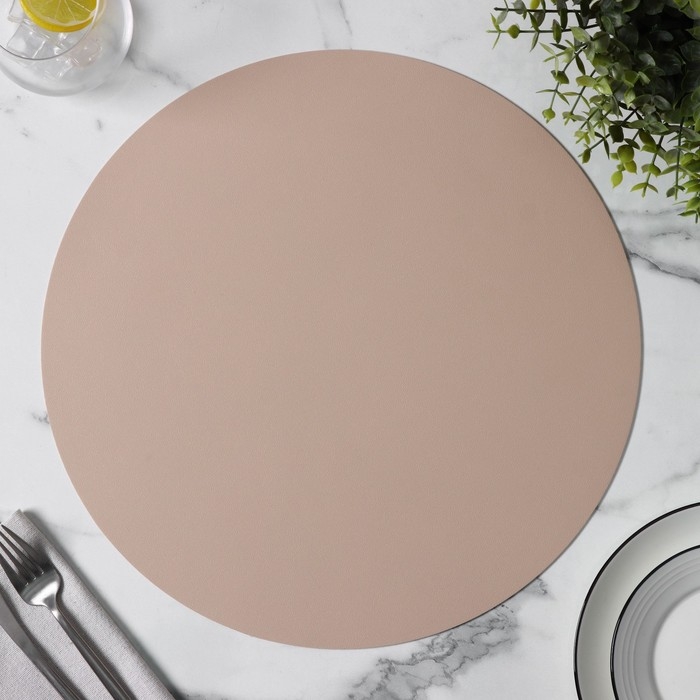 Салфетка сервировочная на стол &laquo;Тэм&raquo;, d=38 см, цвет персиковый