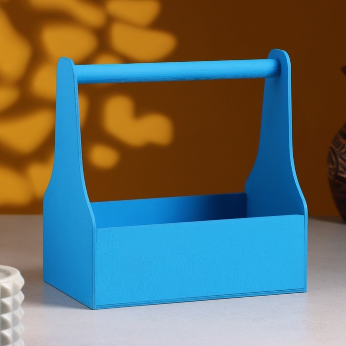 Кашпо деревянное 20×12.5×20 см Стелла Моно, с ручкой, синий Дарим Красиво Кашпо деревянное 20×12.5×20 см Стелла Моно, с ручкой, синий Дарим Красиво