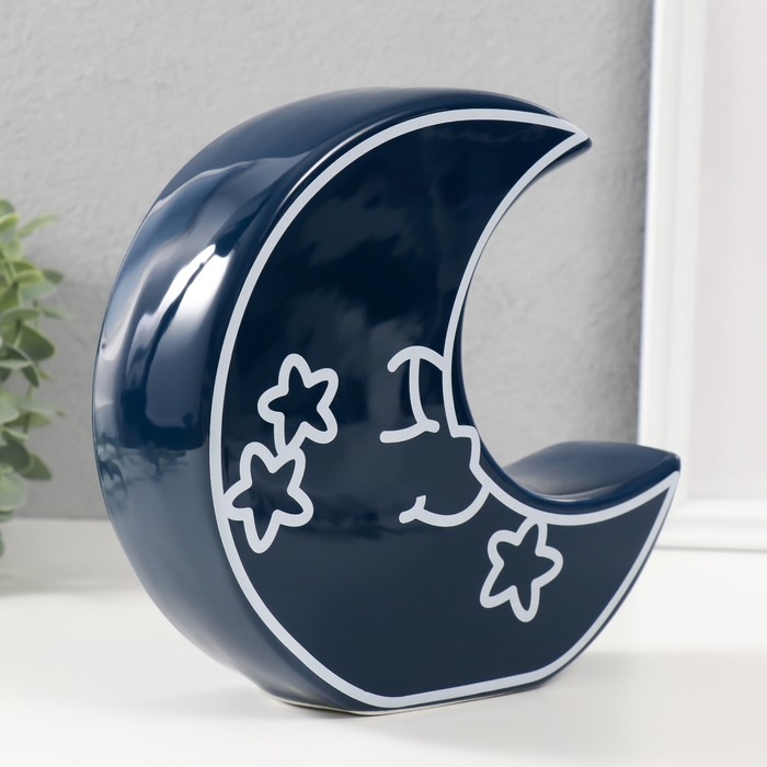 Копилка керамика "Месяц со звёздами" синий 20х5,5х19,8 см