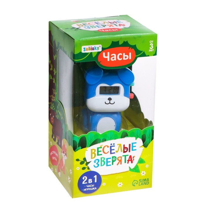 Часы «Весёлые зверята: Собачка», цвет синий Часы «Весёлые зверята: Собачка», цвет синий