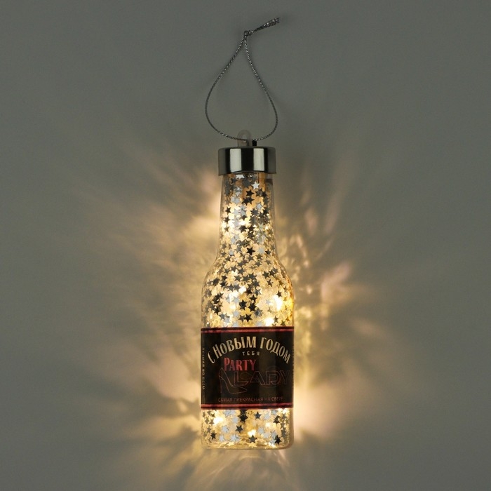 Елочная игрушка новогодняя с гирляндой &laquo;Новый год: С новым годом&raquo;, 14,2 х 4,2 см