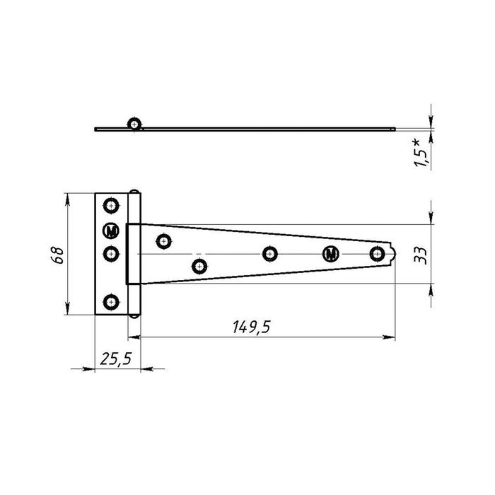 Петля стрела ТУНДРА ПС-150 цинк, 1 шт.