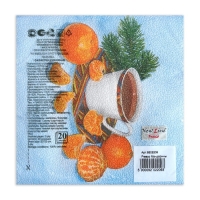 Новый год. Салфетки бумажные Fresco "С новым годом" Мандарины", 2 слоя, 33*33 см, 20 листов