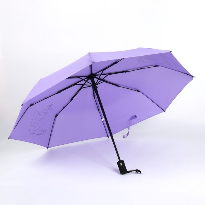 Зонт автоматический &laquo;Силуэт&raquo;, 3 сложения, 8 спиц, R = 48/55 см, D = 110 см, цвет МИКС