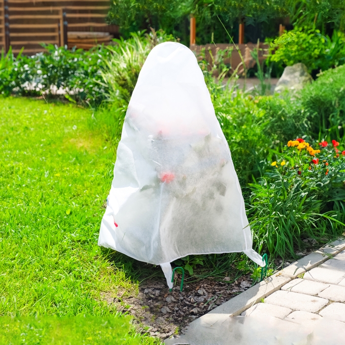 Чехол для растений, с петлями, 100 × 100 см, спанбонд с УФ-стабилизатором, плотность 60 г/м² Чехол для растений, с петлями, 100 × 100 см, спанбонд с УФ-стабилизатором, плотность 60 г/м²