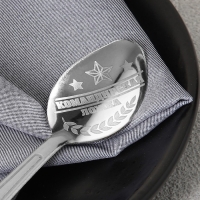 Ложка чайная с гравировкой &laquo;Командирская Ложка&raquo;, на подарочной открытке, 3 х 14 см.