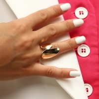 Кольцо металл &laquo;Тренд&raquo; два лепестка, цвет золото, размер 17