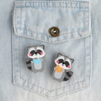 Набор парных значков &laquo;Енотики&raquo;, 2 шт., 9,5 х 8,7 см