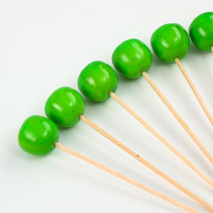 Шпажки &laquo;Яблочки&raquo;, 11 см, набор 6 шт., цвет зелёный