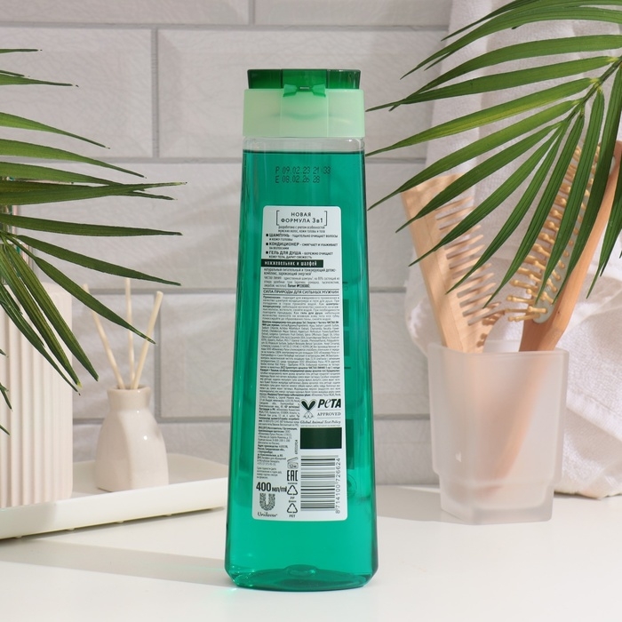Шампунь для волос Чистая линия For Men 3 в 1 &laquo;Энергия и чистота&raquo;, комплексный уход, 400 мл