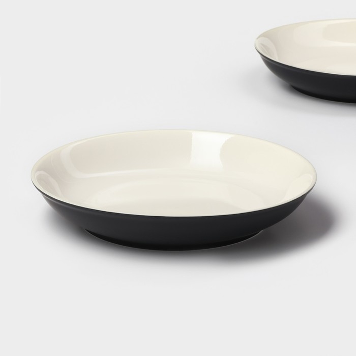 Набор тарелок керамических Magistro Matt black, 950 мл, 23,5&times;4 см, 2 шт
