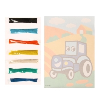 Фреска песком &laquo;Трактор в поле&raquo;, 7 цв